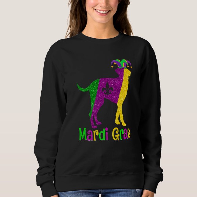 Dalmatian Dog Lover Mardi Gras Carnival Jester Pre Sweatshirt (Front)