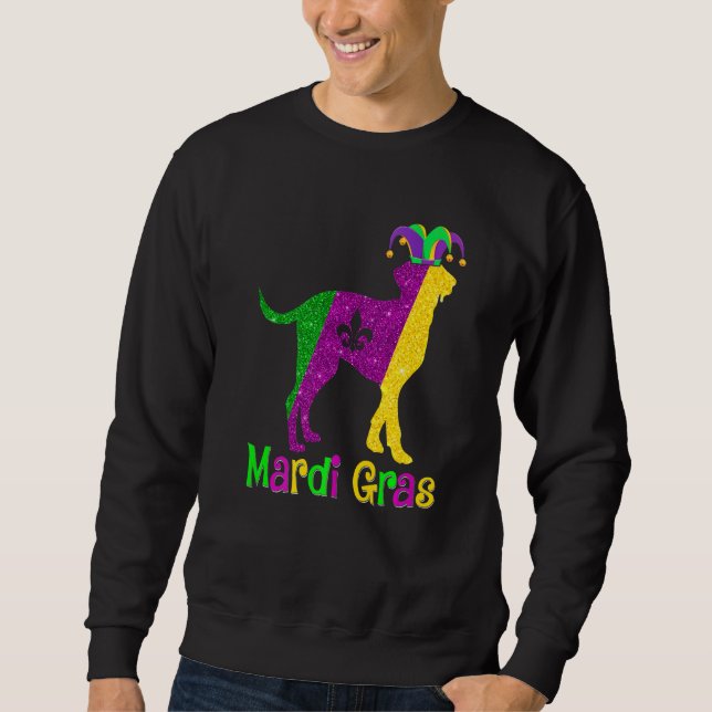 Dalmatian Dog Lover Mardi Gras Carnival Jester Pre Sweatshirt (Front)