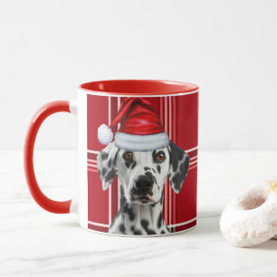 Dalmatian Dog Lover Red Holiday Plaid Christmas Mug