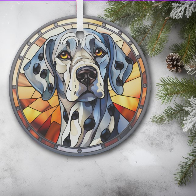 Dalmatian Dog Mosaic Stained Glass Ornament (Creator Uploaded)