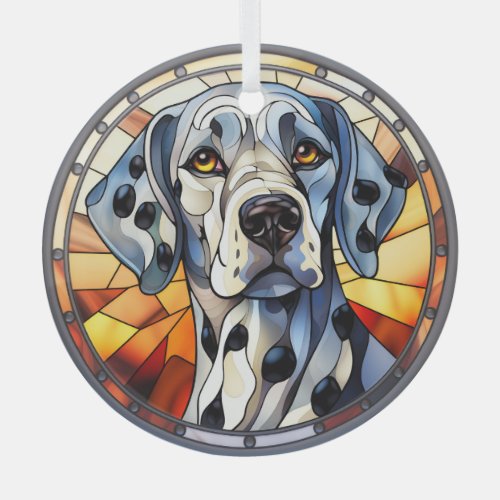 Dalmatian Dog Mosaic Stained Glass Ornament