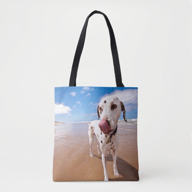 Dalmatian Dog On Beach Tote Bag (Front)