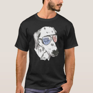 Dalmatian dog owner American flag sunglasses T-Shirt
