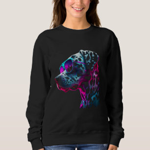 Dalmatian Dog owner Vaporwave Notorious DJ Sweatshirt