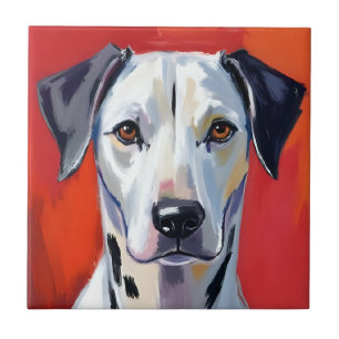 Dalmatian Dog Painting Pet Watercolor Ceramic Tile