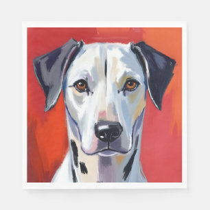 Dalmatian Dog Painting Pet Watercolor Napkins