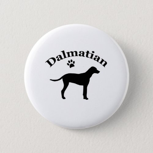 Dalmatian dog pawprint silhouette button gift pinback button