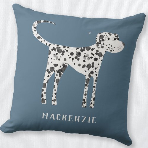 Dalmatian Dog Personalized Throw Pillow