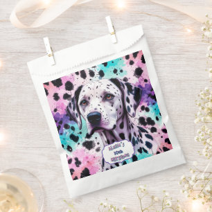Dalmatian Dog Pink Purple Turquoise Birthday Favor Bag