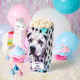 Dalmatian Dog Pink Purple Turquoise Birthday Favor Boxes