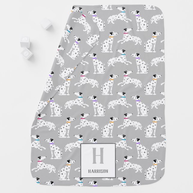 Dalmatian Dog Polka Dot Animal Watercolor Kids Baby Blanket (In Situ)