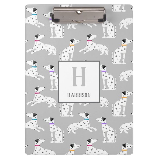 Dalmatian Dog Polka Dot Animal Watercolor Kids Clipboard (Front)