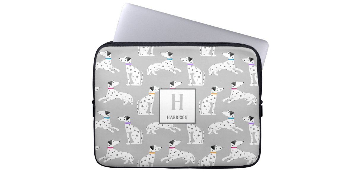 Designer laptop sleeve Pink Dalmatian Abstract Print by The 13