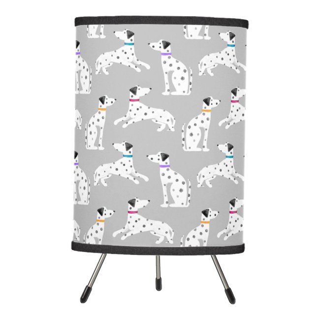 Dalmatian Dog Polka Dot Animal Watercolor Kids Tripod Lamp (Front)