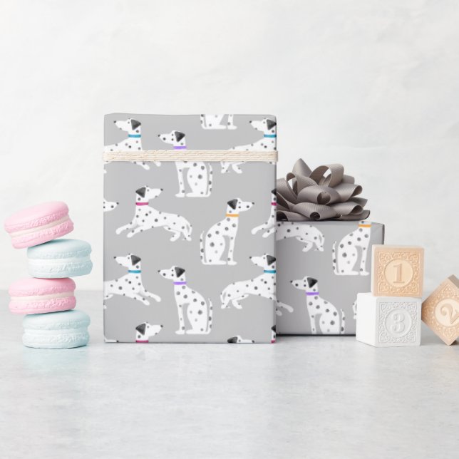 Dalmatian Dog Polka Dot Animal Watercolor Kids Wrapping Paper (Baby Shower)