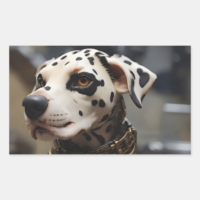 Dalmatian dog rectangular sticker (Front)