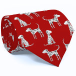 Dalmatian Dog Red Neck Tie<br><div class="desc">Cute spotted Dalmatian dog pattern on a red background.  Original art by Nic Squirrell.  Perfect for animal lovers and veterinarians.</div>