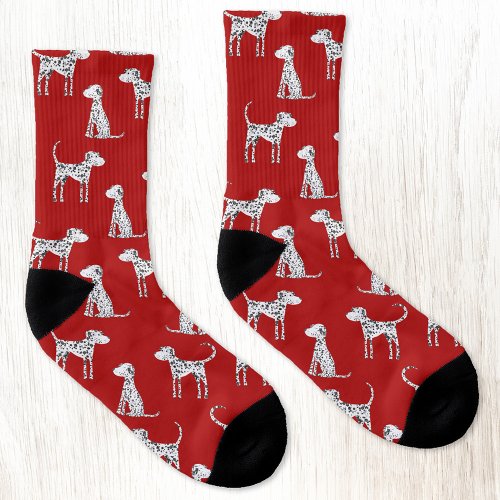 Dalmatian Dog Red Socks