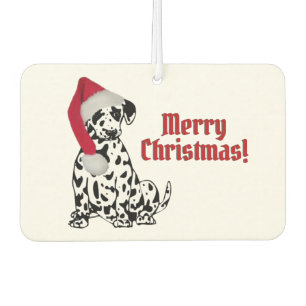 Dalmatian Dog Red Stocking Cap Merry Christmas Air Freshener