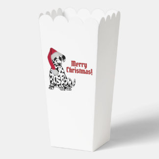Dalmatian Dog Red Stocking Cap Merry Christmas Favor Boxes
