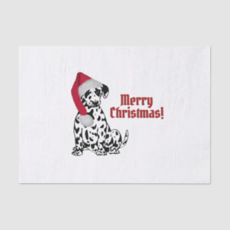 Dalmatian Dog Red Stocking Cap Merry Christmas Tissue Paper