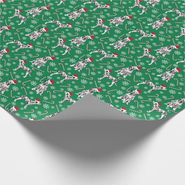 Dalmatian Dog Santa Paws Christmas Wrapping Paper (Corner)