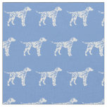 Dalmatian Dog Silhouette Pet Light Blue Fabric