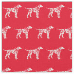 Dalmatian Dog Silhouette Pet Red Fabric