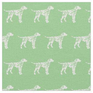 Dalmatian Dog Silhouette Pet Sage Green Fabric