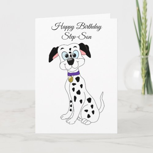 Dalmatian Dog Step Son Birthday Card