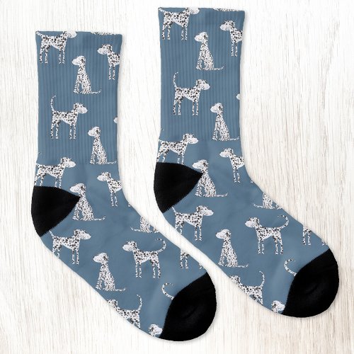 Dalmatian Dog Teal Green Socks