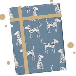 Dalmatian Dog Teal Green Wrapping Paper