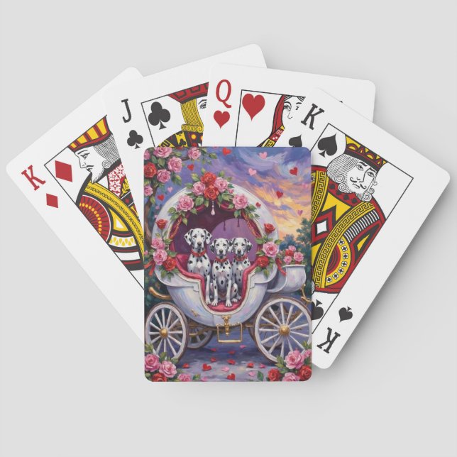 Dalmatian Dog Valentine's Day  Poker Cards (Back)