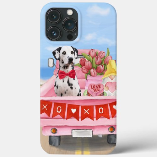 Dalmatian Dog Valentines Day Truck Hearts iPhone 13 Pro Max Case