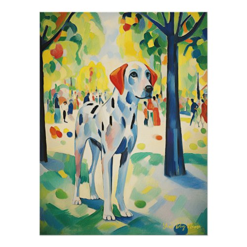 Dalmatian dog walking in the park 01 _ Madeleine M Poster