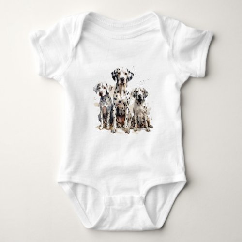  Dalmatian dog watercolor design Baby Bodysuit
