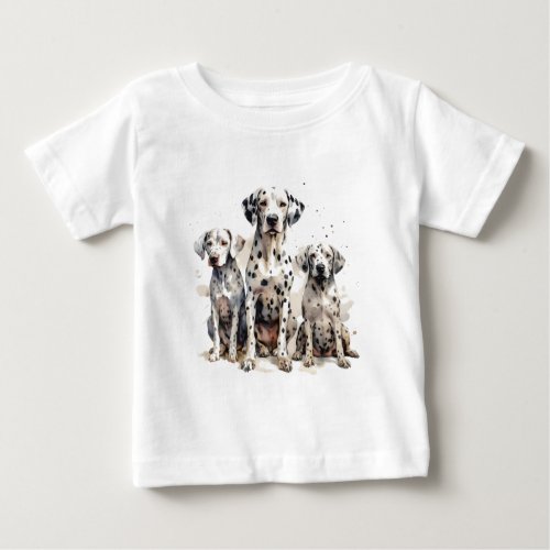  Dalmatian dog watercolor design Baby T_Shirt