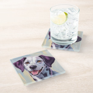 Dalmatian   Dog Watercolor Pet Painting Glass Coaster