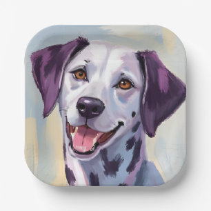 Dalmatian   Dog Watercolor Pet Painting Paper Plates