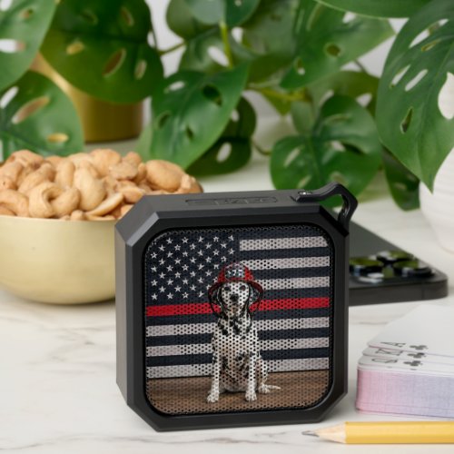 Dalmatian Dog Wearing a Fireman Helmet Bluetooth Speaker