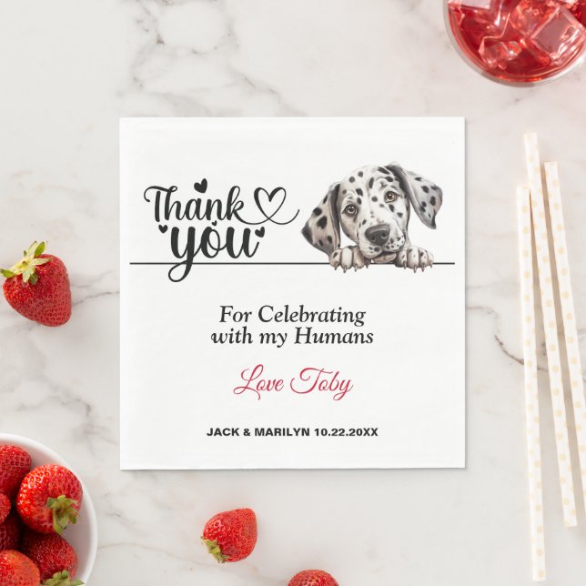 Dalmatian Dog Wedding Napkins with Photo (Insitu)
