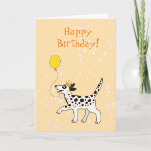 Dalmatian dog wishes happy birthday letterpress thank you card