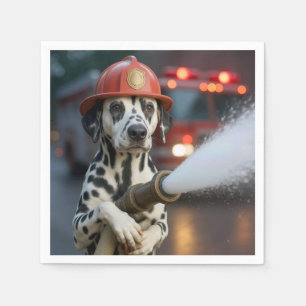 Dalmatian Dog With a Fire Hose Napkins
