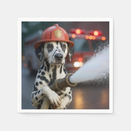 Dalmatian Dog With a Fire Hose