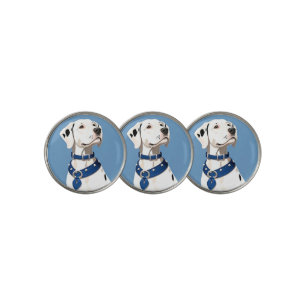 Dalmatian Dog With Blue Collar Golf Ball Marker