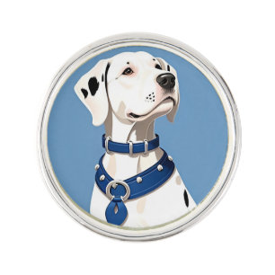 Dalmatian Dog With Blue Collar Lapel Pin