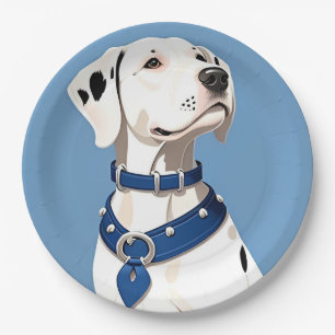 Dalmatian Dog With Blue Collar Paper Plates