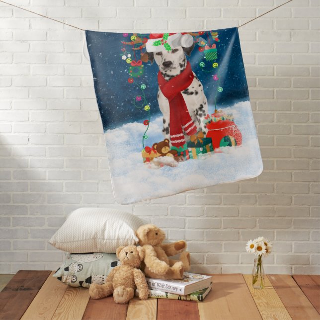 Dalmatian dog with Christmas gifts  Baby Blanket (In Situ)