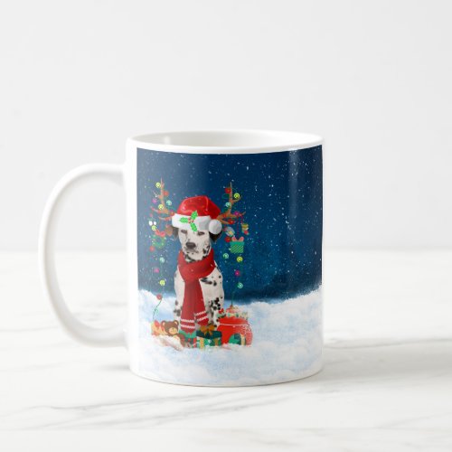 Dalmatian dog with Christmas gifts  Coffee Mug