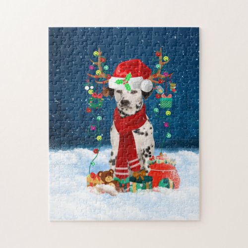 Dalmatian dog with Christmas gifts Jigsaw Puzzle